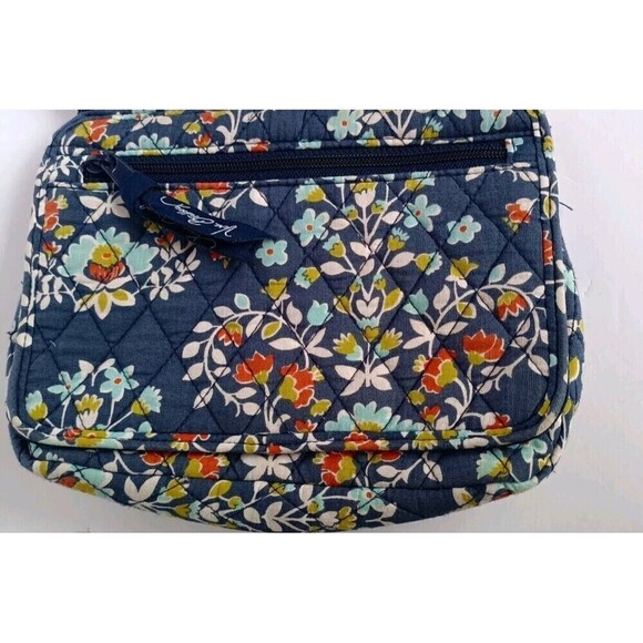 Vera Bradley All in One Crossbody Bag Purse Chandelier Navy Blue Floral Print - Picture 7 of 7